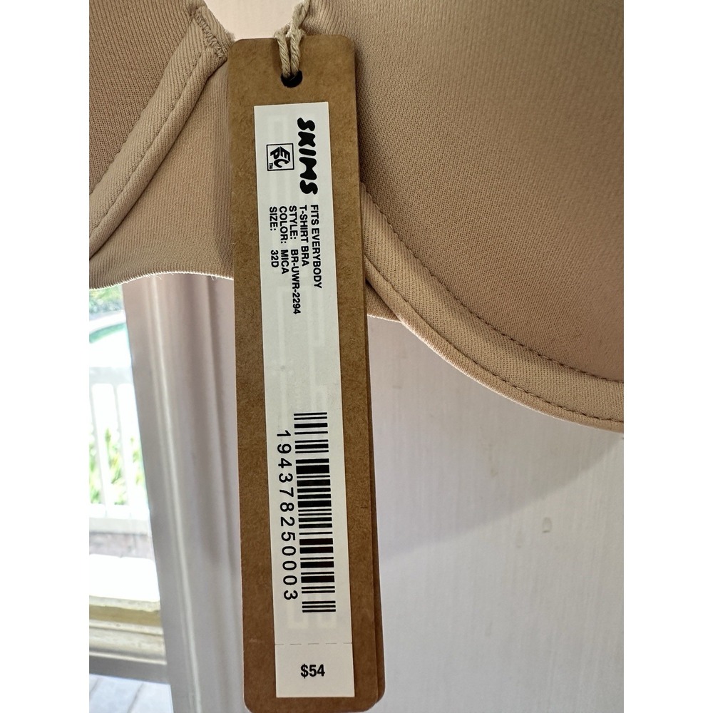 SKIMS Fits Everybody T-Shirt Bra Mica Tan Underwire Push Up BR-UWR-2294 32D NEW - Picture 2 of 8